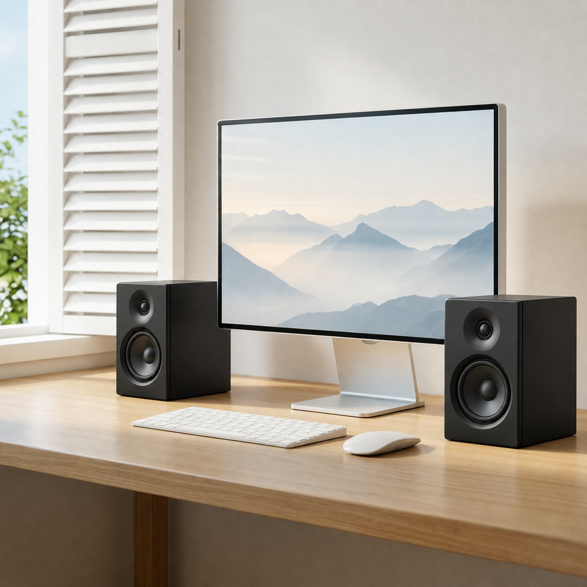 SR09B 4-Inch Active Bookshelf Speakers