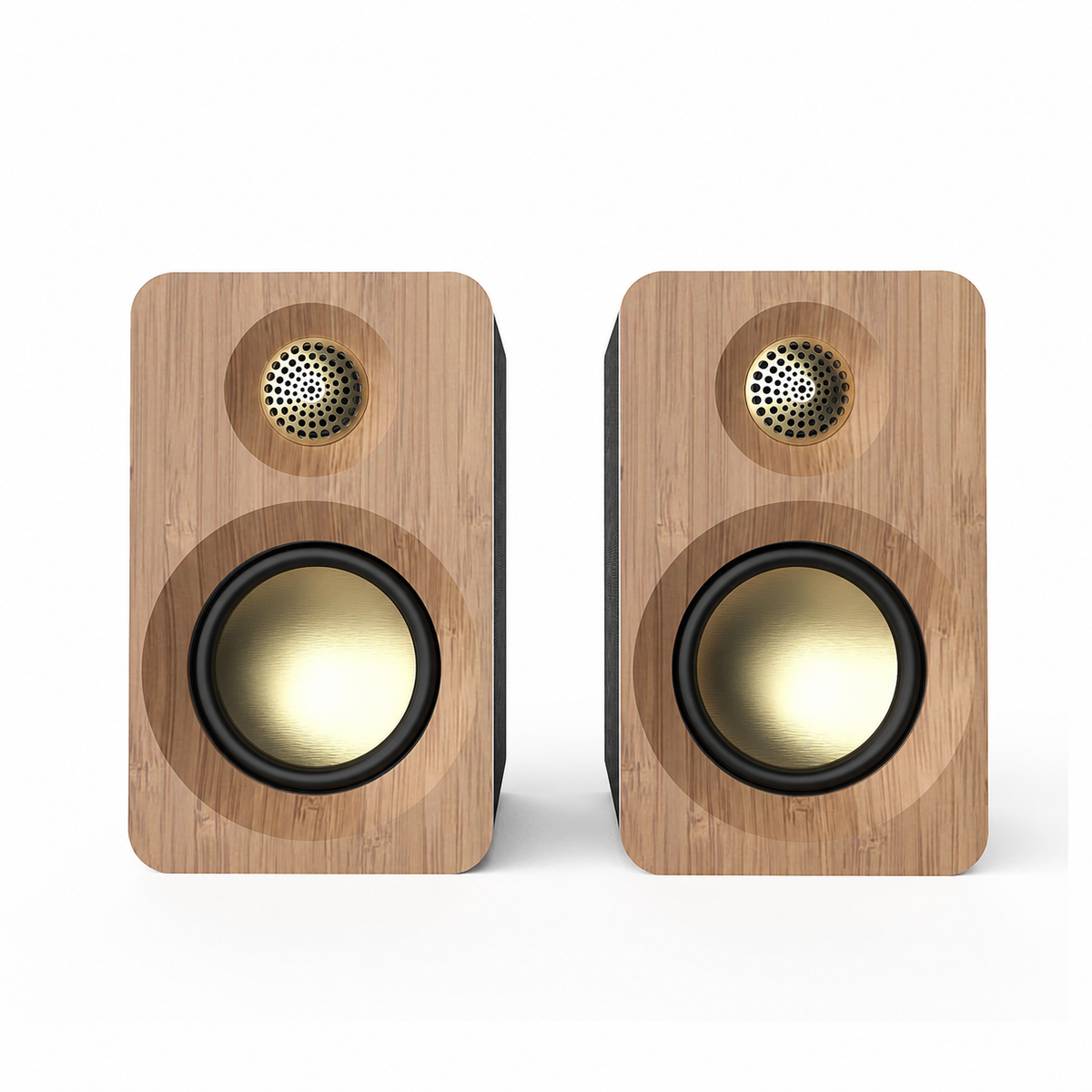 SR32 active desktop speakers, angled view