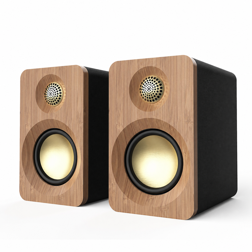 SR32 active desktop speakers, front view