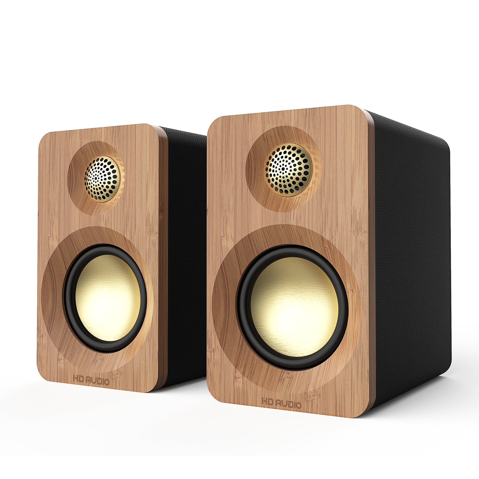 SR32 wood-finish active desktop speakers