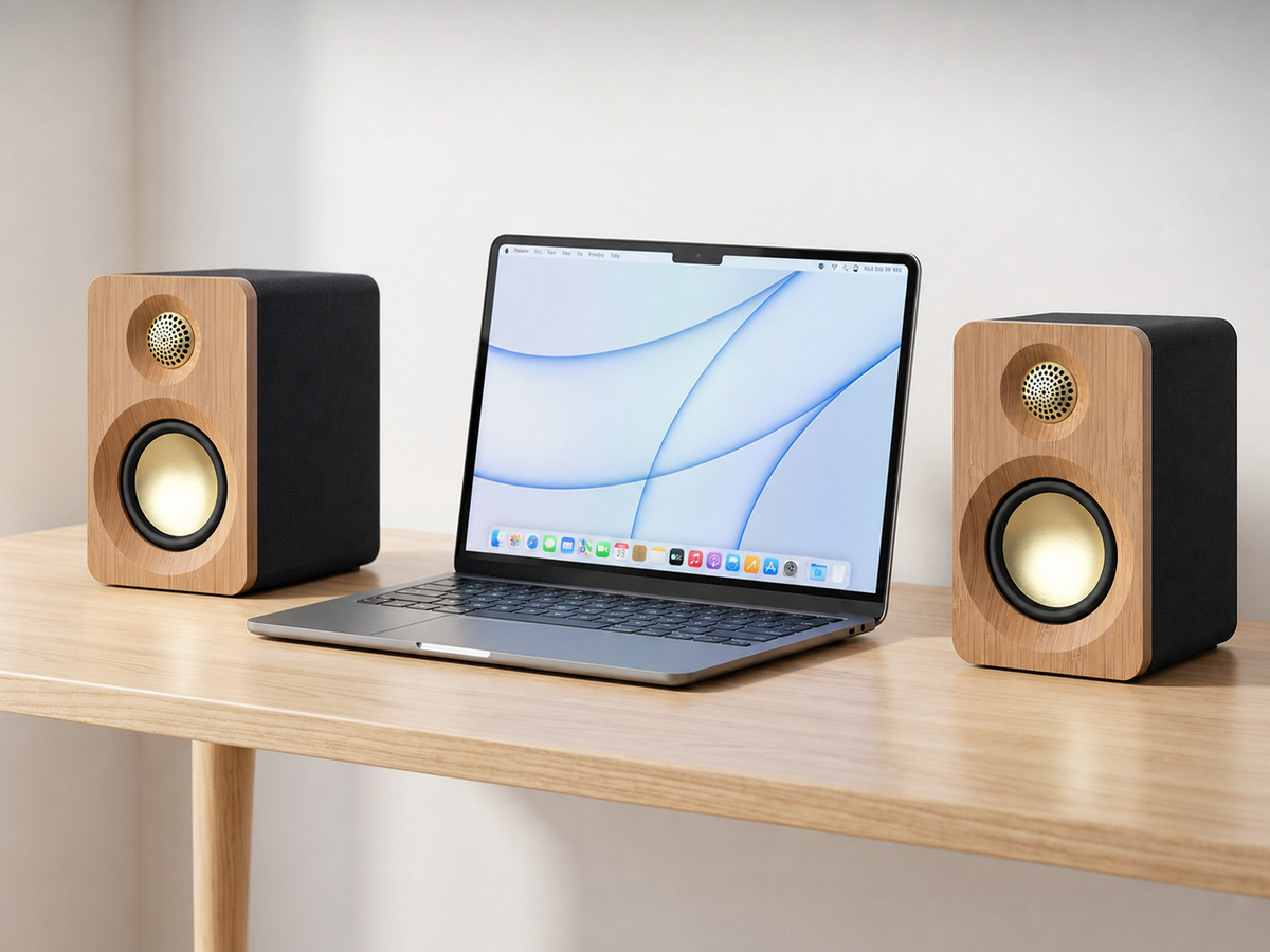 SR32 Wood-Finish Active Desktop Speakers