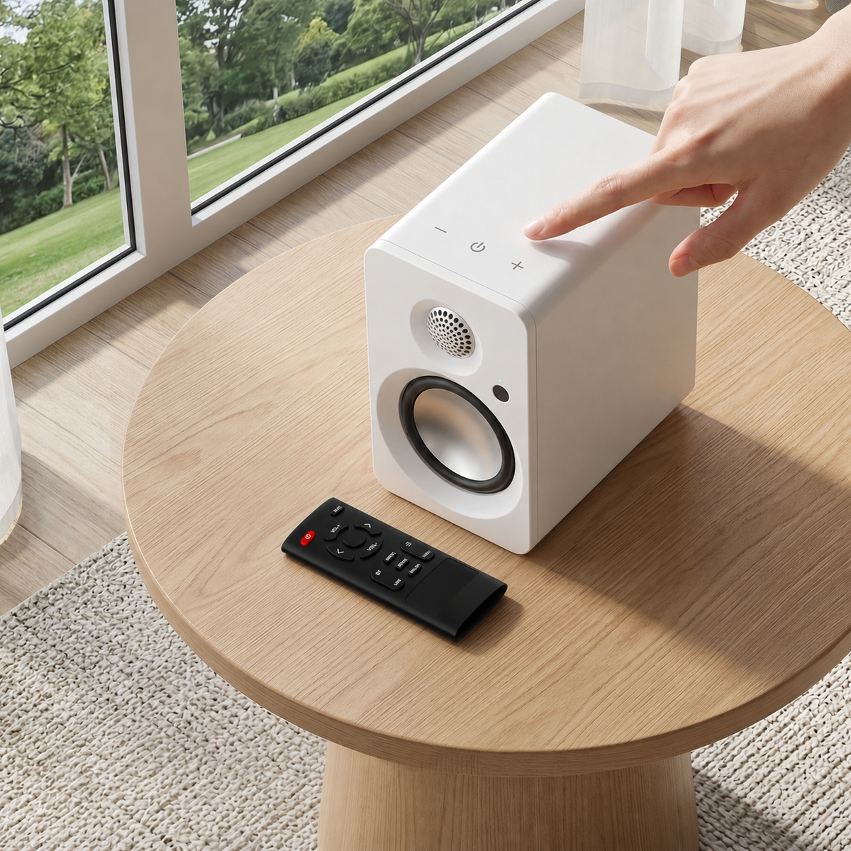 SR32B active speaker controls in use